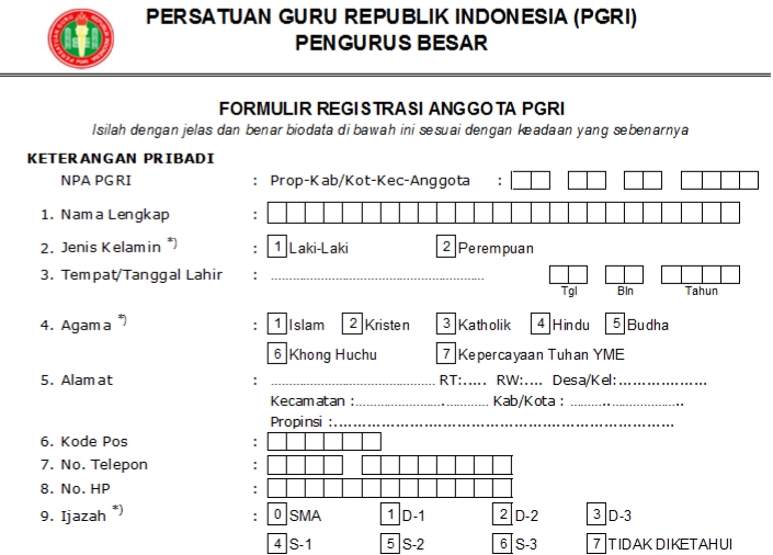 Pendaftaran PGRI Ogan Ilir - Persatuan Guru Republik Indonesia Cabang Ogan Ilir